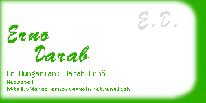 erno darab business card